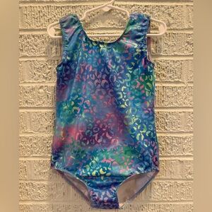 Multicolored gymnastics leotard